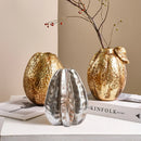 Axyaa Golden Star Fruit Vase: Elegant Ceramic Lemon Flowerpot for Home Decor