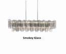 Axyaa Gold Silver Glass Tube Chandelier - Elegant Pendant Light for Dining Room