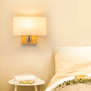 Axyaa Nordic Wood Glass Wall Lamp LED Creative Living Room Bedside Light