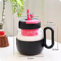 Axyaa Kawaii Glass Cup with Lid and Straw: Large Aesthetic Drink Bottle Mug
