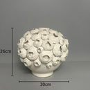 Axyaa White Floral Ceramic Vase Desk Decoration Minimalist Room Decor Aesthetic Flower Arrangement