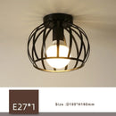 Axyaa Black Metal Ceiling Lights for Interior Decor - Retro E27 Design