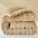 Axyaa Cozy Rabbit Fur Blanket: Soft Plush Comforter for Bed & Sofa