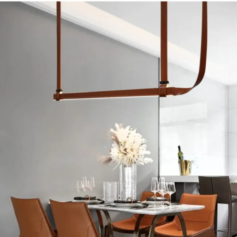 Axya Modern Leather Pendant Lamps for Dining Living Room Lighting