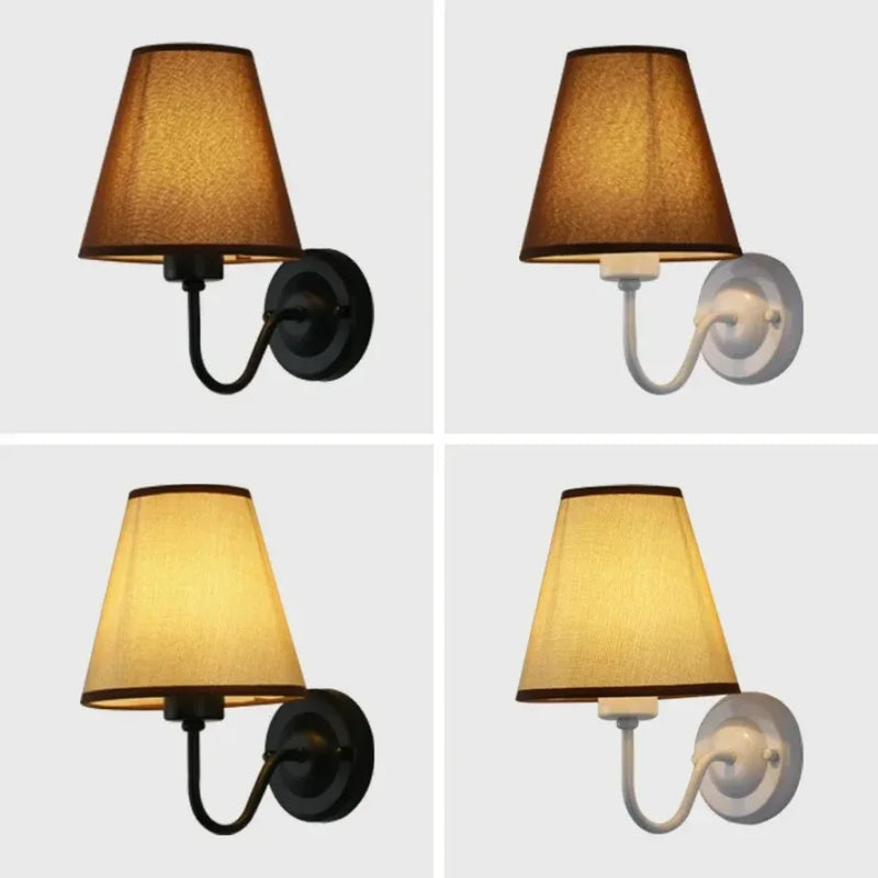 Axyaa Retro Fabric Wall Lamp for Home Decor & LED Lighting