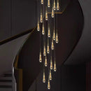 Axyaa Crystal Chandelier: Modern Luxury Stair & Living Room Lighting