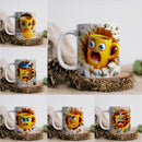 Axyaa Ceramic Coffee Mug 350ml: Fun Emoticons Design, Perfect for Home and Office