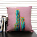 Axyaa Cactus Pineapple Pattern Cushion Cover 45x45 Linen Pillowcase
