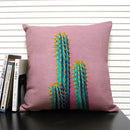 Axyaa Cactus Pineapple Pattern Cushion Cover 45x45 Linen Pillowcase