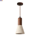 Axyaa Wood Yellow Travertine LED Pendant Lights for Living Room and Bedroom