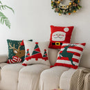 Axyaa Christmas Embroidery Canvas Pillowcase 45x45cm - Holiday Home Decoration