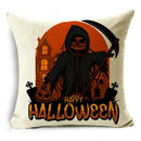 Axyaa Halloween Bat Pumpkin Illustration Pillowcase Sofa Lumbar Pillow Cover