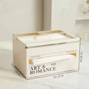 Axyaa Tissue Box Holder Organizer Living Room Coffee Table Remote Control Storage Rack