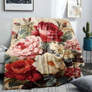 Luxury Floral Fleece Blanket by Axyaa: Soft & Cozy Sofa Nap Blanket for Perfect Gift