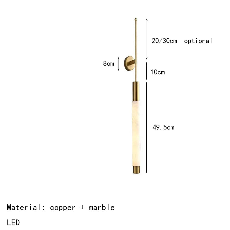 Axyaa White Marble Copper Sconce Light for Hotel Hall Room