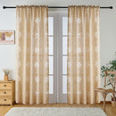 Axyaa European Jacquard Curtains: Elegant Cream Hollow Out Tulle Drapes for Home Decor