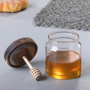 Axyaa Glass Honey Jar with Wooden Lid and Mixing Rod