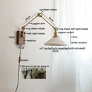 Axyaa Ceramic Copper Swing Arm LED Wall Light for Home Decor
