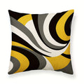 Abstract Geometric Printing Pillowcase in Yellow, Black, White, Gray for Axyaa Pillows