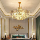 Axyaa Modern Crystal Chandelier Golden Ceiling Light for Bedroom, Living Room, Dining Room