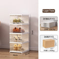 Axyaa Stackable Shoe Organizer Cabinet Drop Front Plastic Foldable Shoe Storage Box