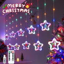 Axyaa Christmas LED Star Circle Fairy Lights USB Curtain Decor