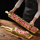 Axyaa Wooden Plate for Fat Beef & Lamb Rolls, Hot Pot Side Dish, Specialty Dishes