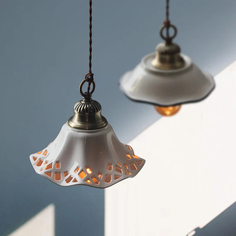 Axyaa Ceramic LED Pendant Lamp for Modern Home Decor Lighting