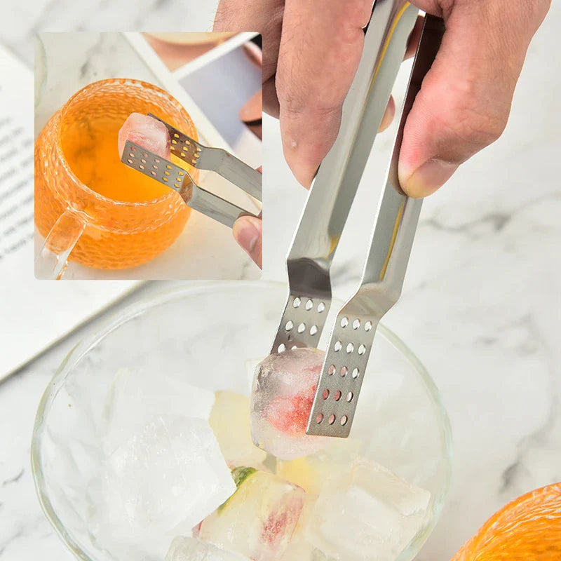 Axyaa Stainless Steel Food Tongs: Smart Serving Tool for BBQ, Bread, Ice, and More