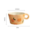 Axyaa Hand-painted Ceramic Strawberry Flower Coffee Mug, 300ml