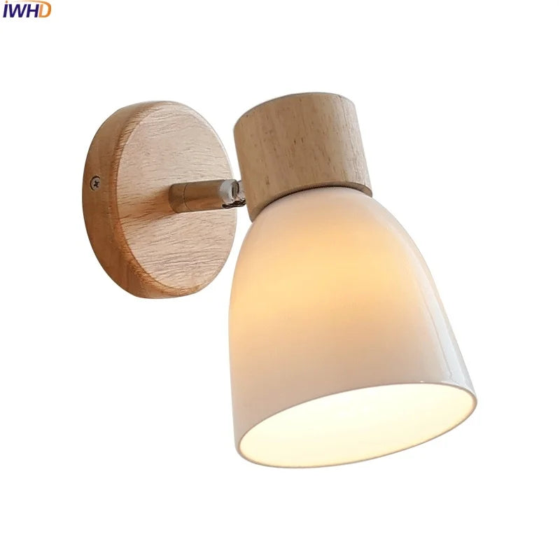Axyaa Ceramic LED Wall Sconce: Japanese Style, White Glazed, Indoor Art Fixture