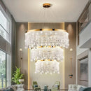 Axyaa Gold Crystal Chandelier Pendant Light for Elegant Home Decor