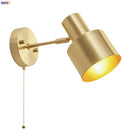 Axyaa Nordic Copper LED Wall Lamp - Pull Chain Switch - Home Decor