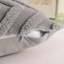 Axyaa Luxe Grey Faux Fur Plush Throw Pillow Cover for Stylish Home Decor
