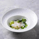 Axyaa Premium French Ceramic Salad Plate for Hotel Dinner - White Straw Hat Plate