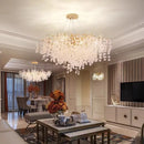 Axyaa Round Crystal Glass Chandelier Light for Dining Living Room & Bedroom Kitchen