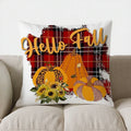 Autumn Plaid Pumpkin Pillow Cover - Axyaa Decorative Throw Cushion for Sofa, Bedroom, Car