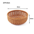Axyaa Retro Rattan Fruit Plate | Handheld Woven Snack Basket & Candy Organizer