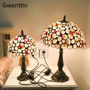 Axyaa Stained Glass Tiffany Table Lamp décor for Bedroom, Bedside, Desk Lighting