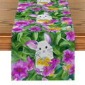 Watercolor Flowers Rabbit Table Runner | Axyaa Kitchen Dining Wedding Decor