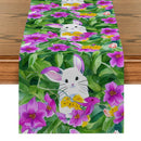 Watercolor Flowers Rabbit Table Runner | Axyaa Kitchen Dining Wedding Decor