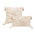 Axyaa Ethnic Cotton Tufted Beige Jacquard Throw Pillow Covers