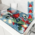 Axyaa Christmas Berry Kitchen Mat - Absorbent & Antiskid Draining Pad