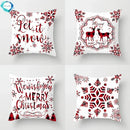 Axyaa Red Flake Snow Deer Pillow Cover 45X45CM for Home Sofa Chair