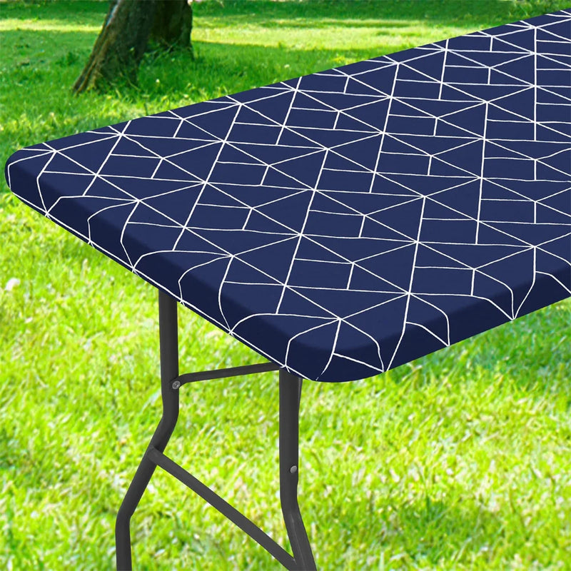 Axyaa 30x72inch Elastic Waterproof Rectangle Table Cover for Home Party & Outdoor