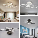Axyaa Modern LED Chandelier Ceiling Lamp in White/Black Iron, 70cm
