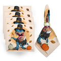 Axyaa Fall Harvest Pumpkin Napkins Square Tablecloth - Set of 4
