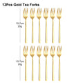 Axyaa Stainless Steel Coffee Fork Set, Mirror Gold Cutlery, Durable Fruit Forks