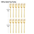 Axyaa Stainless Steel Coffee Fork Set, Mirror Gold Cutlery, Durable Fruit Forks