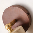 Axyaa Copper LED Wall Light Fixture Yellow Travertine Stone Bedside Lamp Wall Sconce